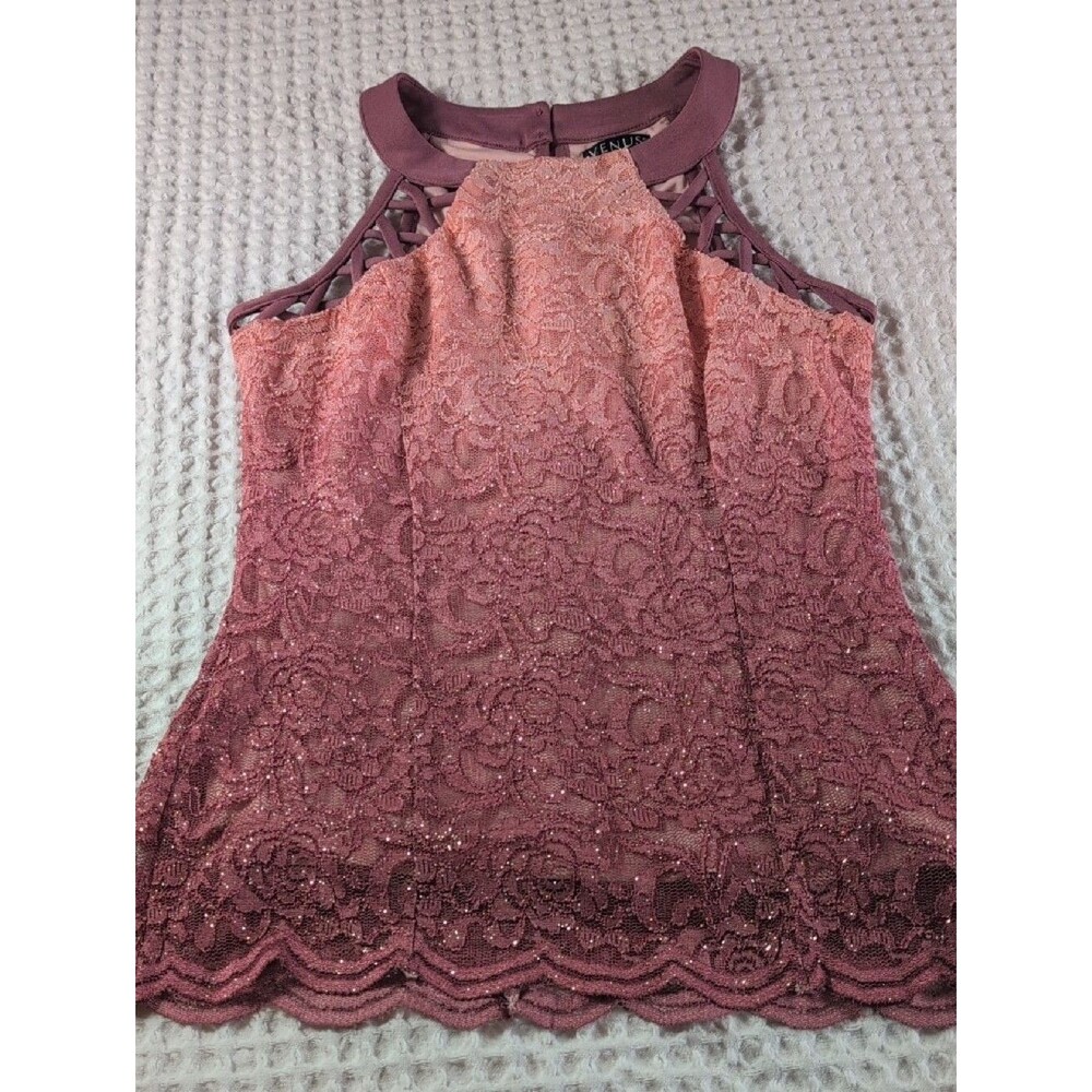 VENUS Mauve and Blush Lace Halter Top Size S